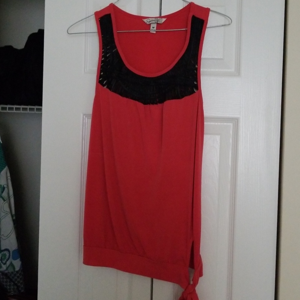 Orange/red dress shirt (M)